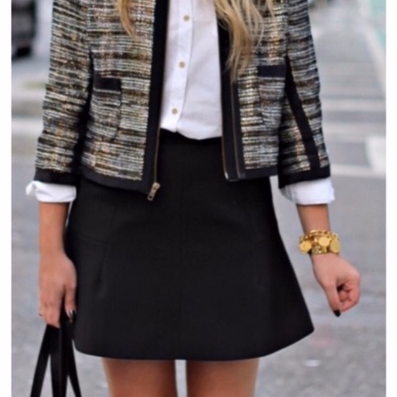 J. Crew Fluted Skirt in Double Crepe Black Size 0 - Picture 4 of 8